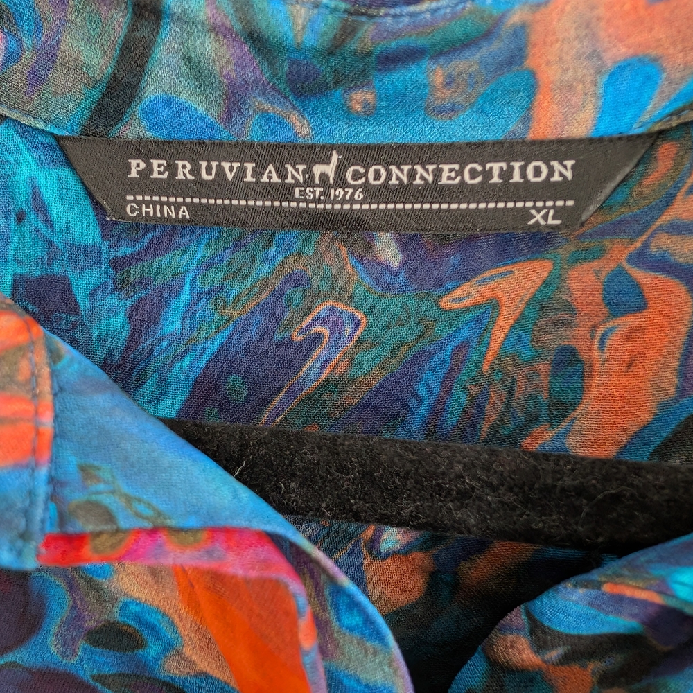 Peruvian Connection Multicolor Abstract Shirt - image 2